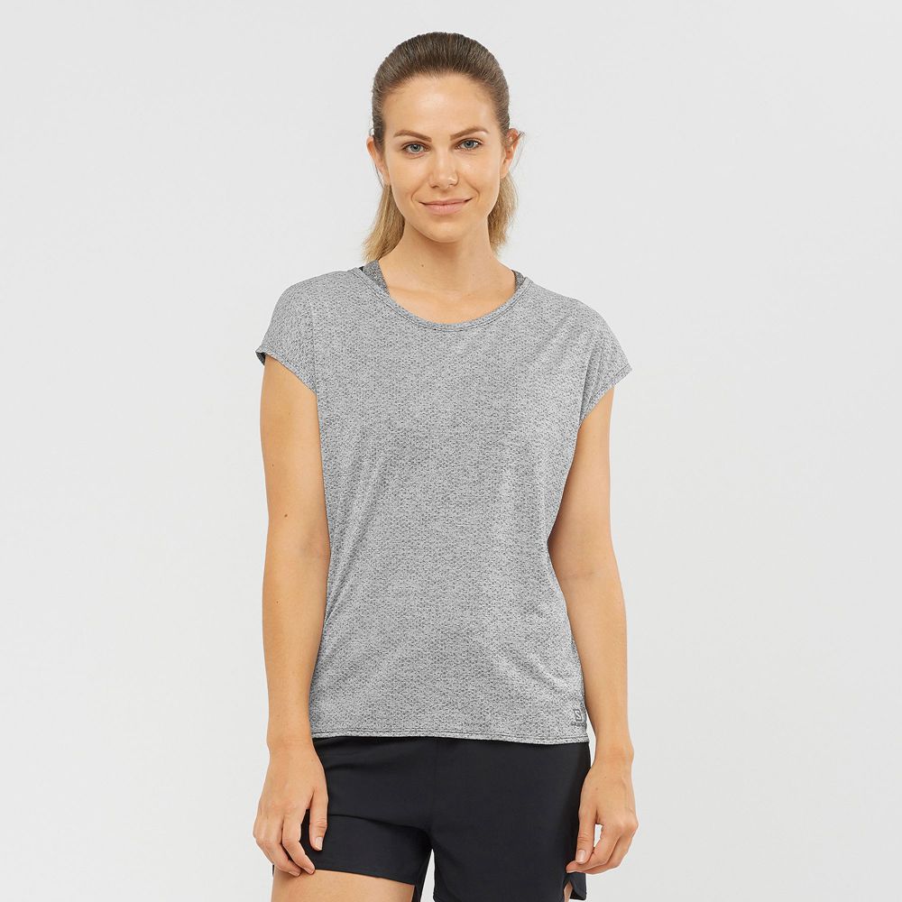 Salomon XA SLEEVE TECH W Camisetas Mujer - Gris - Colombia (73512-RBVC)